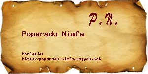 Poparadu Nimfa névjegykártya